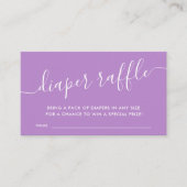 Modernes Lila Baby Diaper Raffel Ticket Begleitkarte (Vorderseite)