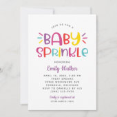 Modernes Lila Baby Sprinkle für Mädchendusche Einladung (Vorderseite)