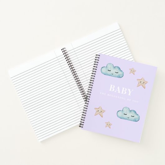 Modernes Lila Babygeschenk für Mama Notizblock (Innenseite)