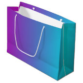 Modernes Lila Blaues Gradient Große Geschenktüte (Vorderseite Schrägansicht)