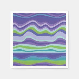 Modernes Lila Blaues Wavy-Muster Serviette