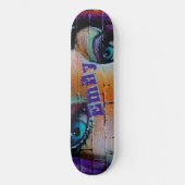 Modernes Lila Blue Graffiti Girl Custom Skateboard (Vorderseite)