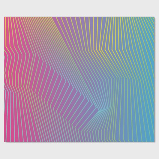 Modernes Lila Blue Ombre mit Streifen Geschenkpapier (Flach)