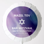 Modernes Lila Blue Star David Bar Mitzvah Hebrew Ballon<br><div class="desc">Schöne religiöse jüdische Bar Mitzvah Mazel Tov Ballons.. Modernes und dennoch elegantes Aquarelldesign in marineblau-lila Farben. White Star von David in mittleren modernen Drehbüchern. 'Wird an die TORAH als Bar Mitzvah gerufen'. Präfekt für den 13-jährigen Sohn, Junge. Einfach zu bearbeiten - einfach Ihre Informationen / Text hinzufügen.hebräischer Name und Kartenrückseite...</div>