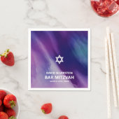Modernes Lila Blue Star David Bar Mitzvah Hebrew Serviette (Beispiel)