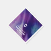 Modernes Lila Blue Star David Bar Mitzvah Hebrew Serviette (Ecke)