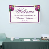 Modernes lila Blumenbaby-Mädchen Aqiqah Banner (Messeveranstaltung)