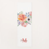 Modernes lila Blumenmuster Aquarellmuster Yogamatte (Vorderseite)