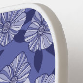 Modernes Lila Blumenmuster Pickleball Schläger (Linke Seite)