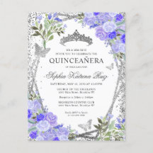 Modernes Lila Blütensilber Grau Tiara Quinceañera