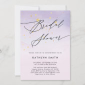 Modernes Lila Brautparty für Wasserfarbkalligraphi Einladung (Vorderseite)