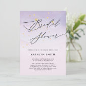 Modernes Lila Brautparty für Wasserfarbkalligraphi Einladung (Stehend Vorderseite)