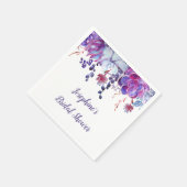 Modernes Lila Brautparty mit Aquarellfarben Serviette (Ecke)