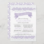 Modernes, Lila Brautparty mit blass-blass Einladung (Vorne/Hinten)