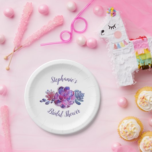 Modernes, Lila Brautparty Pappteller (Party)