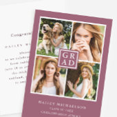 Modernes Lila Cassis Foto Collage Grad Party Einladung