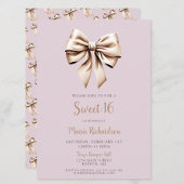 Modernes, Lila Coquette Bow Sweet 16 Einladung