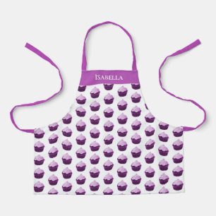 Modernes Lila Cupcake-Muster Personalisiert Schürze