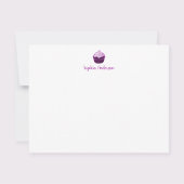 Modernes Lila Cupcake Personalisiert Stationery Fl Mitteilungskarte