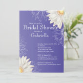 Modernes Lila Daisy-Brautparty für Flora und Fauna Einladung (Stehend Vorderseite)