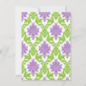 Modernes Lila Damask Schönes Bridge Brautparty Einladung (Rückseite)