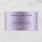 Modernes, Lila Design aus Edelstahl Visitenkarte (Rückseite)