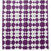 Modernes Lila Diamond Raute Grid Duschvorhang (Vorderseite)