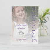 Modernes Lila Extravagantes Vellum Overlay-Effekt- Einladung (Stehend Vorderseite)