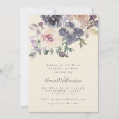 Modernes, Lila, florales Brautparty Einladung (Vorderseite)