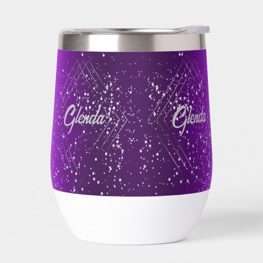 Modernes, Lila gebürstetes Metall mit Silver Monog (Links)