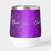 Modernes, Lila gebürstetes Metall mit Silver Monog (Rückseite)