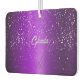 Modernes, Lila gebürstetes Metall mit Silver Monog Autolufterfrischer (Links)