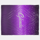 Modernes, Lila gebürstetes Metall mit Silver Monog Fleecedecke (Vorderseite (Horizontal))