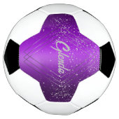 Modernes, Lila gebürstetes Metall mit Silver Monog Fußball (Gedreht)