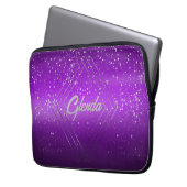 Modernes, Lila gebürstetes Metall mit Silver Monog Laptopschutzhülle (Vorderseite Links)
