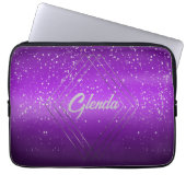 Modernes, Lila gebürstetes Metall mit Silver Monog Laptopschutzhülle (Vorderseite)