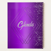 Modernes, Lila gebürstetes Metall mit Silver Monog Planer (Rückseite)