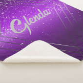 Modernes, Lila gebürstetes Metall mit Silver Monog Sherpadecke (3/4)