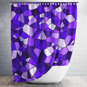 Modernes Lila geometrisches Mosaikmuster Duschvorhang