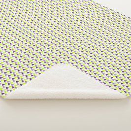 Modernes Lila geometrisches Muster für das Kalkgrü Sherpadecke
