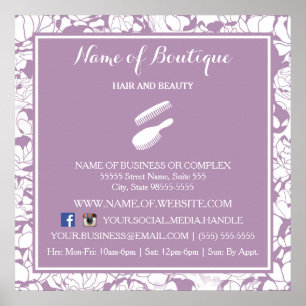 Modernes Lila Girl Salon Poster