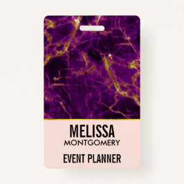 Modernes Lila- & Gold-Abstrakt-Marmorgeschäft Ausweis