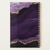 Modernes Lila Gold Glitzer Agate Monogram 2024 Planer (Rückseite)