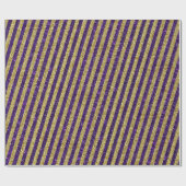 Modernes Lila Gold Glitzer Streifen Muster Geschenkpapier (Flach)