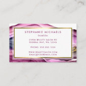 Modernes Lila Gold Liquid Ink Abstrakt Visitenkarte (Rückseite)