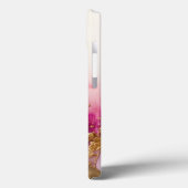 Modernes Lila Goldmarmormonogramm Personalisiert Case-Mate iPhone Hülle (Rückseite / Links)