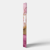 Modernes Lila Goldmarmormonogramm Personalisiert Case-Mate iPhone Hülle (Rückseite / Rechts)