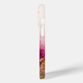 Modernes Lila Goldmarmormonogramm Personalisiert Case-Mate iPhone Hülle (Rückseite / Links)
