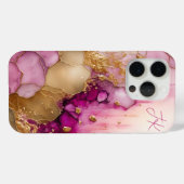 Modernes Lila Goldmarmormonogramm Personalisiert Case-Mate iPhone Hülle (Rückseite (Horizontal))