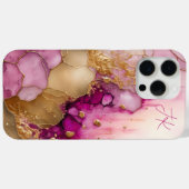 Modernes Lila Goldmarmormonogramm Personalisiert Case-Mate iPhone Hülle (Rückseite (Horizontal))